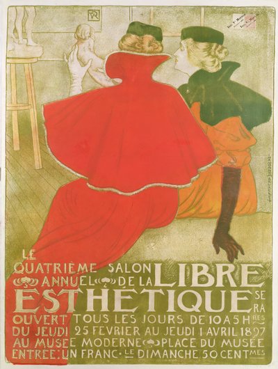 海报广告&39;第四届自由美学沙龙&39;，1897年 作者 Théo van Rysselberghe